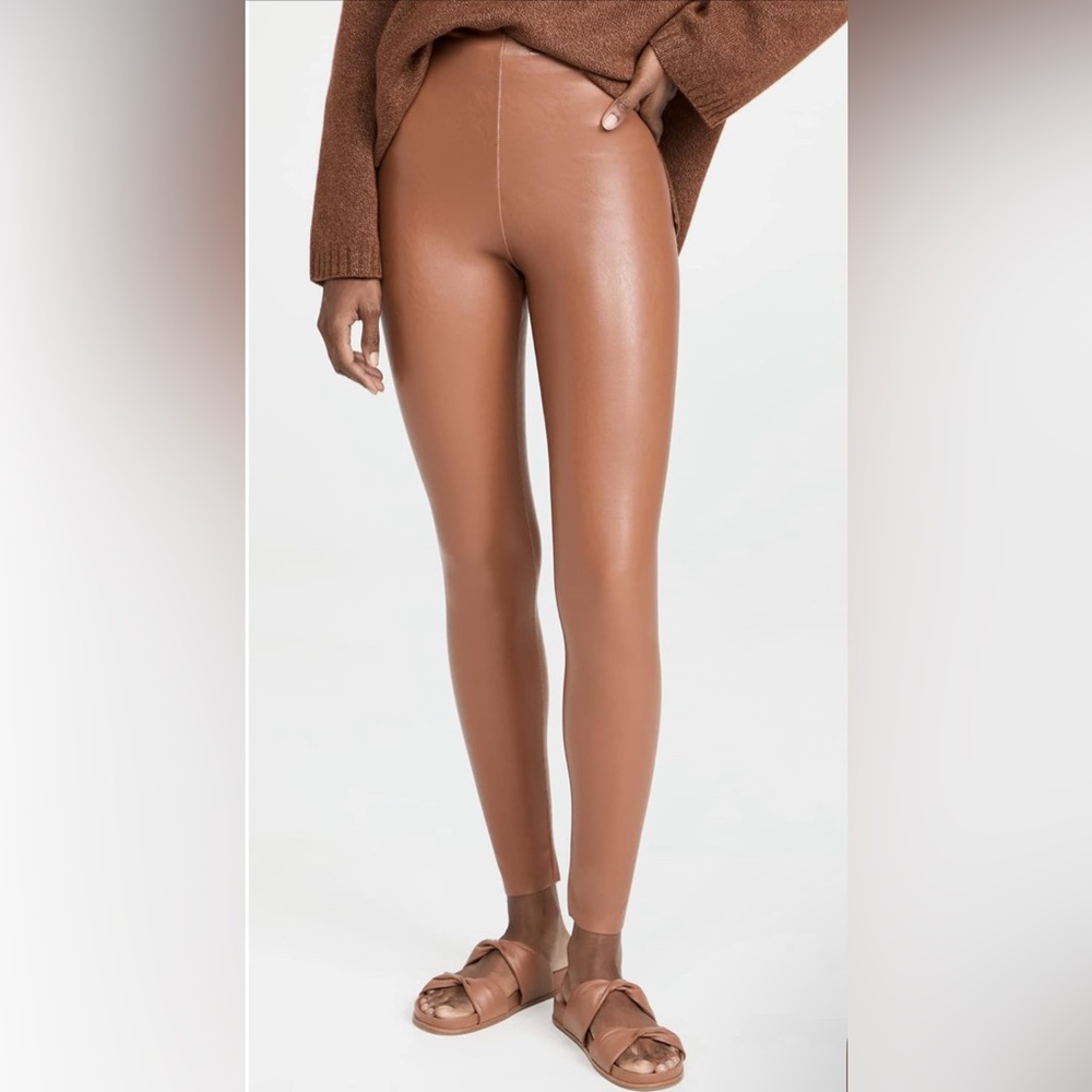Commando Women's Perfect Control Faux Leather Leggings Cocoa Brown